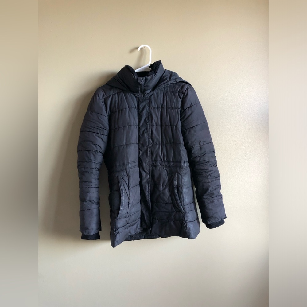Gap Women Black Hooded Short Puffer coat Size Small